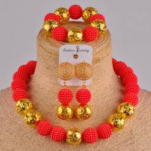 simulated pearl Europe and America African red beads jewelry set ZZ03 2024 - buy cheap