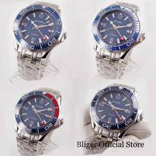 Бренд BLIGER 41 мм автоматические мужские часы с сапфировым стеклом функция даты GMT мужской ремешок 2024 - купить недорого
