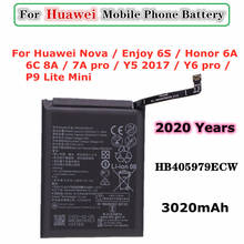 Для Huawei honor 6A Honor 8A DLI-AL10 DLI-AL10B DLI-TL20 DLI-L22 JAT-LX3 LX1 L41 L29 AL00 батарея 3020 мА/ч, HB405979ECW батарея 2024 - купить недорого