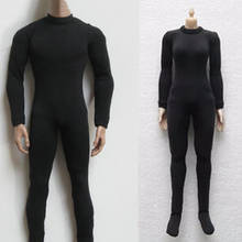 1/6 scale black tight-fitting stretch bodysuit for male and female soldiers model fit 12 inch action figure body 2024 - buy cheap