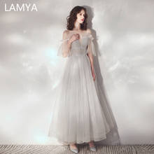 Lamya sexy fora do ombro vestidos de noite elegante decote em v vestido de baile longo para mulher plus size robe de soiree 2024 - compre barato