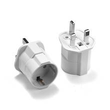 100pcs EU To UK Plug Adapter Standard Euro Schuko 2 Round Plug To UK 3 Pin Travel Power Adapter Converter Electric Socket Outlet 2024 - buy cheap