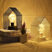 Lámpara LED De mesa De arte del hierro, sala De estar creativa para luz De noche, decoración del hogar, De Chevet 2024 - compra barato