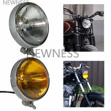 Motorcycle Vintage Headlight For Harley Yamaha Suzuki Cafe Racer Cruiser Custom Amber Lens Bolt on Retro Headlight Headlamp 2024 - buy cheap
