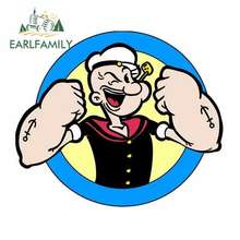 EARLFAMILY 13cm x 11.1cm for Popeye The Sailor Blue Car Stickers Vinyl JDM Bumper Trunk Truck Graphics RV VAN 3D DIY Fine Decal 2024 - buy cheap