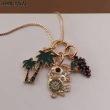 MHS.SUN fashion kids girls jewelry with elephant/coconut tree pendants charm kids children chain necklace gold color 1pc/lot 2024 - buy cheap