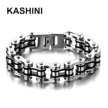 Fashion Men's Charm Bracelets Bangles Punk Biker Bicycle Motorcycle  Chain Link  Bracelets For Men Black Stainless Steel Jewelry 2024 - buy cheap