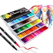 Dual Tip Brush Pens UP to 120 Colours Felt Tip Pens Colouring Pens for Adults Pack,Drawing,Calligraphy Painting Brush Pens 2024 - buy cheap