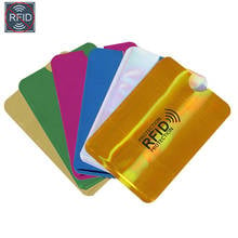 Trava leitor de carteira anti rfid, 100 peças, em alumínio, bloqueio de porta cartão bancário, id, compartimento para cartão bancário, metal, crédito, nfc, 6.3*9.1cm 2024 - compre barato