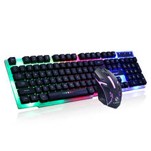 Keyboard Gaming Colorful LED Illuminated Backlit USB Wired PC Rainbow Gaming Keyboard Mouse Set Clavier Gamer Teclado Gaming 2024 - buy cheap