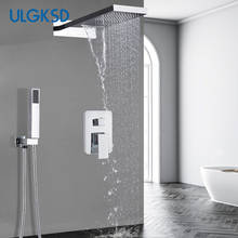 ULGKSD Chrome Waterfall Rain Shower Faucet Single Handle W/ ABS Hand Shower Temperature Display Screen Cold and Hot Water Mixer 2024 - buy cheap