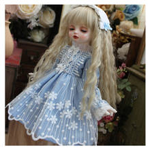 Vestido de muñeca BJD 1/6, color azul 1/4, vestido de muñeca + banda para el pelo para 1/3, 1/4, 1/6, vestido de muñeca BJD SD Blyth, accesorios para muñecas 2024 - compra barato