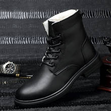 Plus Size 37-50 Natural Leather Men Boots Winter Warm Handmade Business Snow Footwear Male Genuine Leather Luxury Men's Shoes 2024 - buy cheap