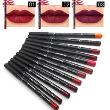 12 Colors Matte Lip Liner pen use with lipstick Long Lasting Pigments Waterproof no blooming beauty Makeup maquillaje TSLM1 1PC 2024 - buy cheap