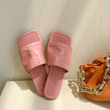 Weibato-zapatillas de diseñador con punta cuadrada para mujer, zapatos planos de piel sintética de alta calidad, con punta abierta, para verano 2024 - compra barato