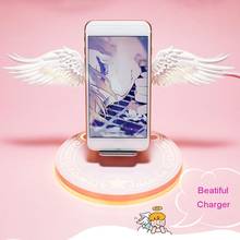 10W Universal Colorful LED Angel Wings Qi Wireless Charger Charge Dock For iPhone 8 Plus X XS MAX XR Mobile Phone Fast Charger 2024 - buy cheap