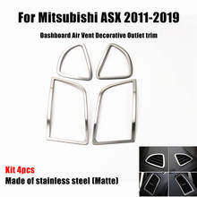 Guarnição para saída de ar, acessório decorativo para painel do carro, com moldura adesiva, para mitsubishi asx 2011 a 2019 2024 - compre barato