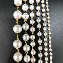 Collar de cobre chapado en oro Real para mujer, aretes hechos a mano, bolsa, cadena de perlas ABS, accesorios para fabricación de joyas DIY 2024 - compra barato