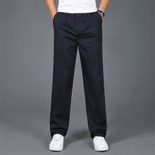 Pantalones informales de talla grande para hombre, ropa de calle de algodón puro, Pantalones rectos delgados, de chándal, verano y otoño 2024 - compra barato