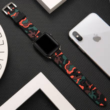 Силиконовый ремешок для Apple Watch band 44 мм/40 мм iWatch Band 38 мм 42 мм 44 мм Спортивный Браслет apple watch series 5 4 3 2 1 2024 - купить недорого