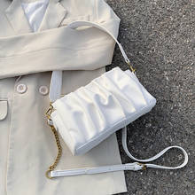 Дизайнерские сумки через плечо из искусственной кожи со складками для женщин 2020, элегантные однотонные сумки на плечо, Женская дорожная сумка через плечо 2024 - купить недорого