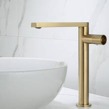 Brushed Gold Bathroom Basin Faucets Solid Brass Sink Mixer Hot & Cold Single Handle Deck Mounted Lavatory Taps Black/Chrome 2024 - buy cheap