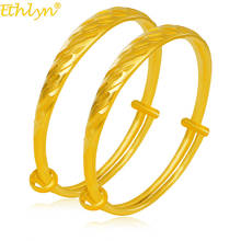 Ethlyn-Pulseras africanas de Color dorado para mujer, brazaletes grabados, regalos para mamá/esposa/MY73 amiga, 2 unids/lote 2024 - compra barato