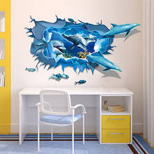 New 3D Dolphin Ocean Sea Wall Sticker Decal Vinyl Art Kids Room Home Decor  DIY Mural 2024 - buy cheap