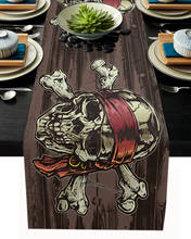 Пират стол с черепами бегун современные свадебные украшения обеденный стол дорожки салфетки рождественские украшения 2024 - купить недорого