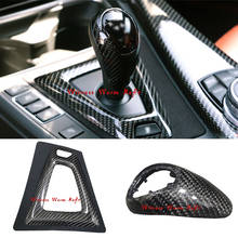 Carbon Fiber Gear Shift Box Panel Base Cover Car Auto Shift Lever Decoration Stickers Trim Lhd/rhd for Bmw F80/f82/f83 M3 M4 2024 - buy cheap