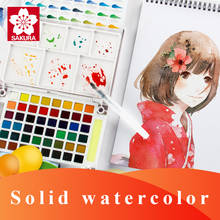 Sakura-conjunto de pintura de aquarela sólida, pigmento portátil, 12/18/24/30/36/48/60/72 cores, lite/capa rígida, suprimentos de arte 2024 - compre barato