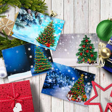 5D DIY алмазная живопись, карты, рождественские открытки, Санта-Клаус, рождественские открытки на крафт-бумаге, подарок для детей, Рождественское украшение 2024 - купить недорого
