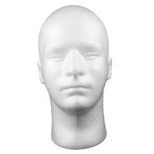 Male Foam Mannequin Head Model Hat Wig Show Display Stand Rack Holder White 2024 - buy cheap