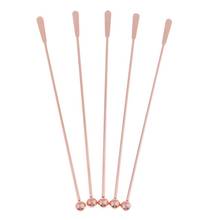 Nuevo 5 uds agitador de bebidas de acero inoxidable agitador cóctel Swizzle Stick-oro rosa-barra recta, 19Cm 2024 - compra barato