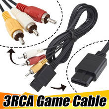 Wholesale 1.8m 6ft  AV TV 3RCA Video Cord Cable for SNES GameCube for Nintendo N64 64 Game Cable 100pcs/lot 2024 - buy cheap