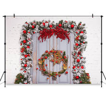 Mocsica cenários de natal de parede de tijolos, decoração de natal, porta, fundo fotográfico para estúdio de foto 2024 - compre barato