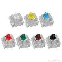 Gateron-interruptores de 3 pines para teclado mecánico, accesorio de color negro, rojo, marrón, azul, verde claro, amarillo, SMD, LED Gateron, compatible con MX GK61 D01 20 2024 - compra barato