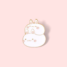 Fashionable new cute and cute rabbit dumplings cute animal alloy brooch, play fun badges on your body, good friends jewelry gift 2024 - buy cheap