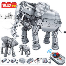 ERBO 1542pcs Creative Electric Remote Control Machinery Building Blocks RC Elephant Animal Bricks Toys for Children 2024 - buy cheap