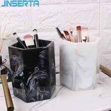 JINSERTA Marbled Storage Box Pen Holder Makeup Brush Organizer Resin Luxury Jewelry Cosmetic Sundries Box for Decor 2024 - buy cheap