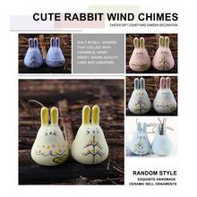 Exquisite hand-made ceramic wind chimes jewelry cute rabbit wind bell Bell pendant Easter gift garden garden decoration 2024 - buy cheap