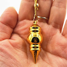 Ya.x Metal Copper Dowsing Healing Pyramid Reiki Pendulum Pendant Charms Chakra Amulet Chrome gold European Fashion With Chain 2024 - buy cheap
