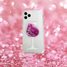 Fashion Bling Glitter Star Liquid Quicksand Wine Glass Clear Case Cover For Iphone 12 Mini 11 Pro XS Max XR X 8 7 6 6S Plus SE 2024 - buy cheap