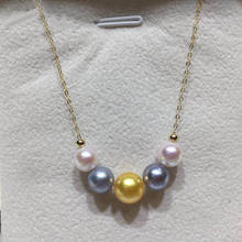 NYMPH-collar de perlas de oro de 18K auténtico para mujer, cadena AU750, blancas/grises/doradas, perlas naturales de agua de mar AKOYA, joyería fina para boda XL 2024 - compra barato