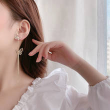 Super fairy butterfly earrings 2020 new style trendy long temperament tassel sweeping shoulder earrings earrings female super fa 2024 - buy cheap