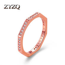 Многогональное геометрическое кольцо ZYZQ, индивидуальность, модное темпераментное Угловое кольцо с кристаллами, оптовая продажа, ювелирные изделия оптом 2024 - купить недорого