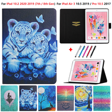 For iPad 10.2 2020 Case 2019 7th 8th Generation Fashion Tiger Stand Cover Funda For IPad 10 2 8 7 Case Air 3 Pro 10.5 Caqa + Pen 2024 - buy cheap