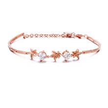 Bettyue Charming Flower And Cubic Design Adjustable Two Color Exquisite Bracelet For Women&Girls Dainty Wedding Party Decoration 2024 - buy cheap