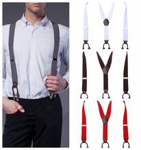 men's Suspender Elastic Leather 3.5 Cm Width Adjustable Elastic X Back  Clips Men's Trousers Wedding Suspension 13 Colors 2024 - buy cheap