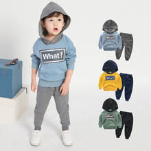 Boys Clothing Sets Baby Boy Spring Autumn Cotton Letter Printing Hooded Long Sleeve T-shirt+Pants 2Pcs Kids Sport Suit 2-8 Years 2024 - buy cheap